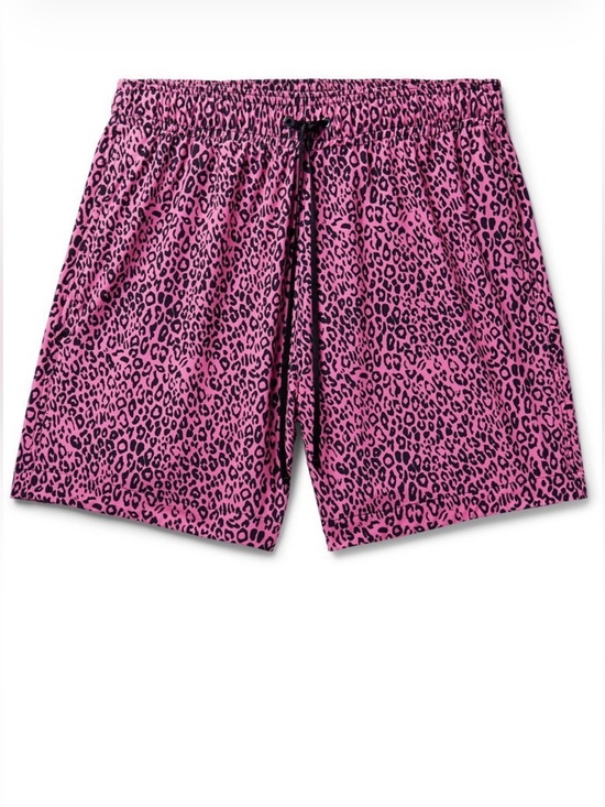 AMIRI Other - AMIRI Pink Leopard Print Swim Trunks Shorts, Size Large